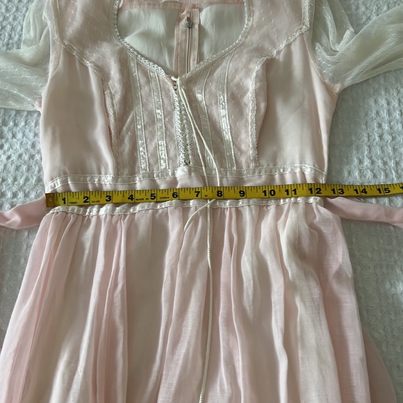 Vintage Gunne Sax Corset Long Sleeve Pink Maxi Dress - Picture 14 of 16
